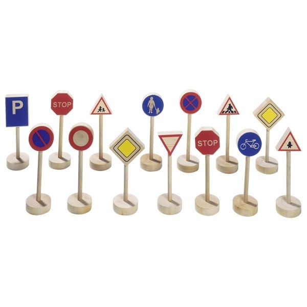 Verkehrszeichen aus Holz